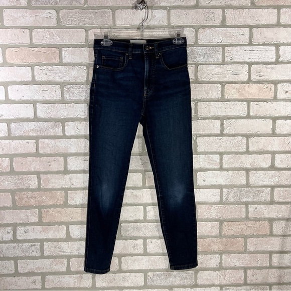 Everlane The High Rise Skinny Ankle Dark Wash Jeans Size 26 - Picture 4 of 12